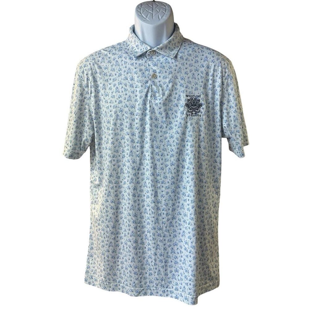 Peter Millar Featherweight UPF 50+ Polo Whistling Straights Men’s Medium White